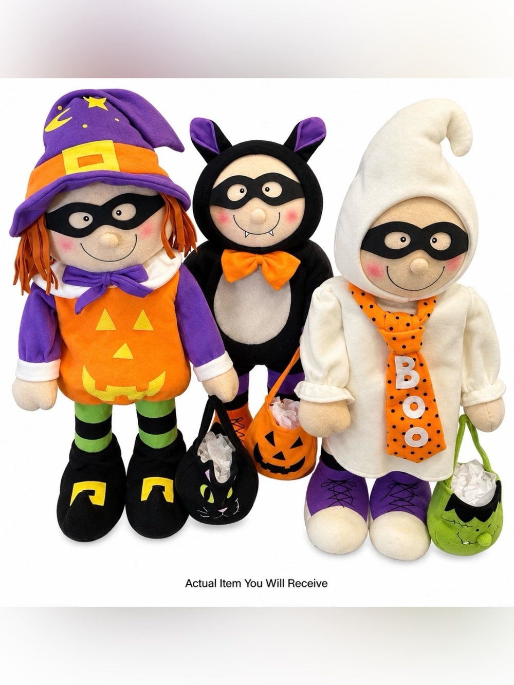 Vintage Prima Creations Halloween Porch Greeters Set of 3 Witch Ghost Vampire